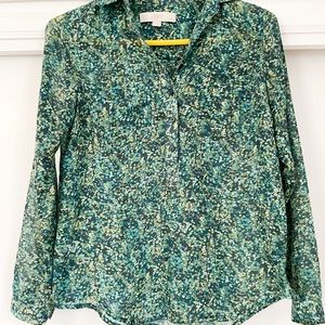 LOFT thin floral button down XXSP